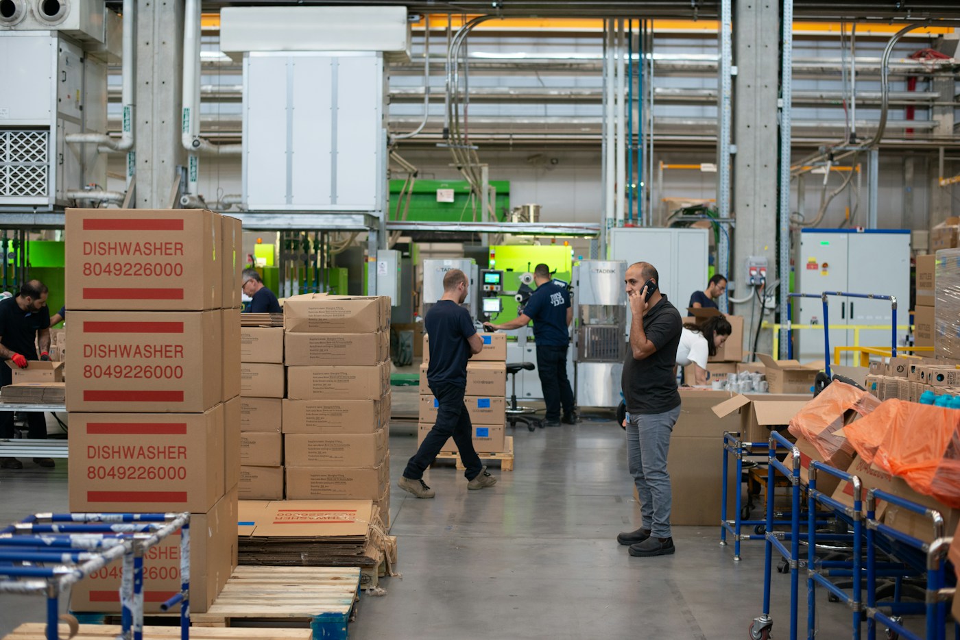 Ecommerce operator organizing inventory